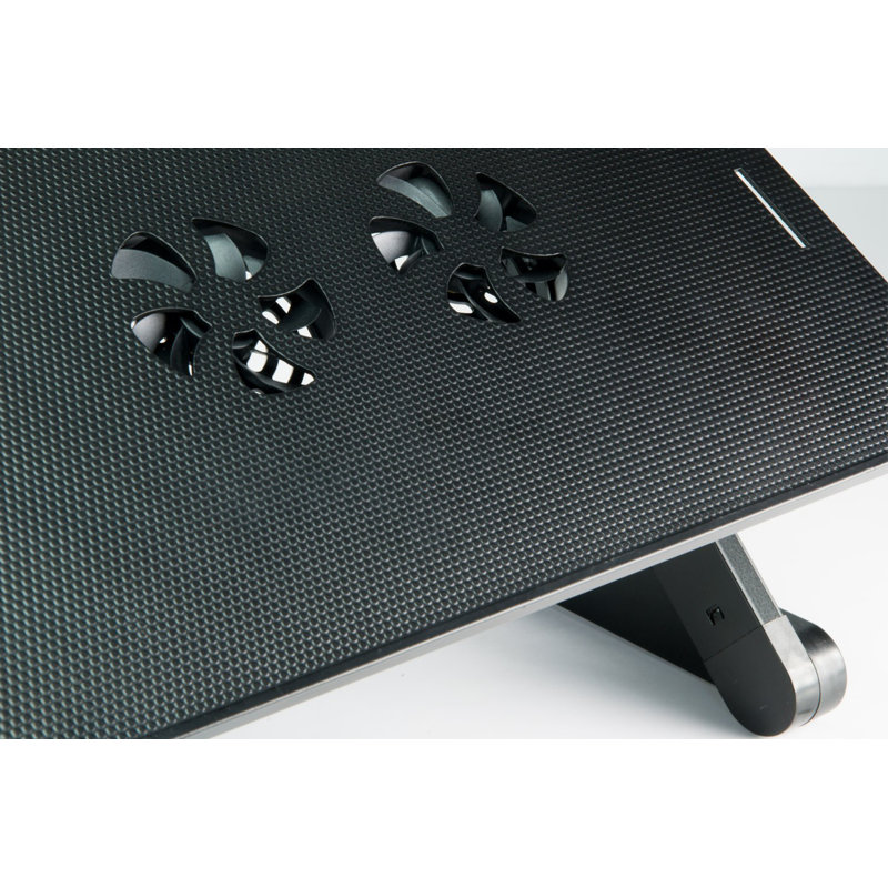 Montez-le! Support pour ordinateur portable léger et réglable avec ventilateurs intégrés et plateau de tapis de souris | Noir