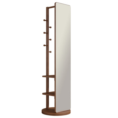 Full Mirror, Solid Wood + Rubber Wood + Glass, Large Mirror For Viewing The Whole Body, Easy To Dress And Tidy Up And Place In The Bedroom/Living Room
