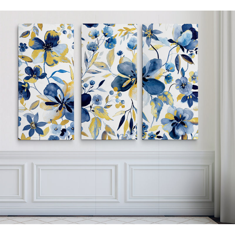 Golden Indigo Garden-reproduction d’image sur toile multi-pièces, H 24 po x l 36 po x P 1,5 po
