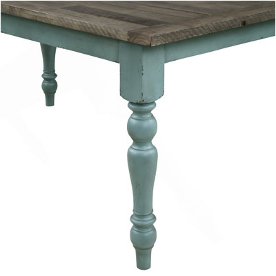 Prato Blue And Brown Two-Tone Finish Wood Dining Table