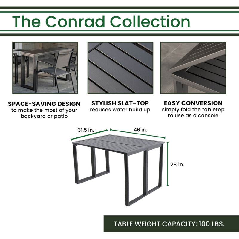 Rectangular Metal Outdoor Folding Dining Table