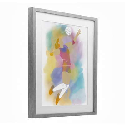 «Colorful Sports Volleyball», reproduction encadrée sous verre, conception de Marcus Prime
