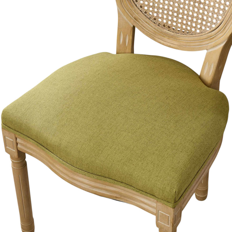 Amando 19.7'' H Upholstered Side Chair, Olive Green, Oak Wood