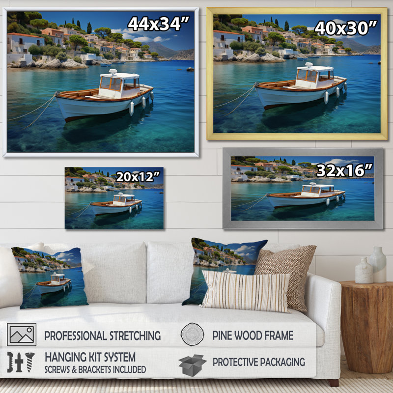 Greece Sporades Symphony - Greece Canvas Prints, H 24 po x l 32 po x P 1 po, Cadre photo argenté