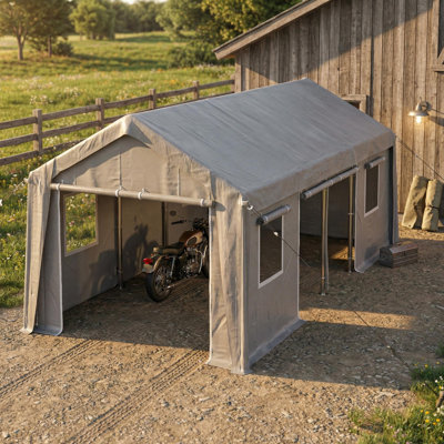 Abri d'auto 200G robuste, abri d'auto avec parois latérales de garage portatives, abri d'auto pour rangement de vélo extérieur et abri de bateau, abri d'auto robuste pour remise de moto