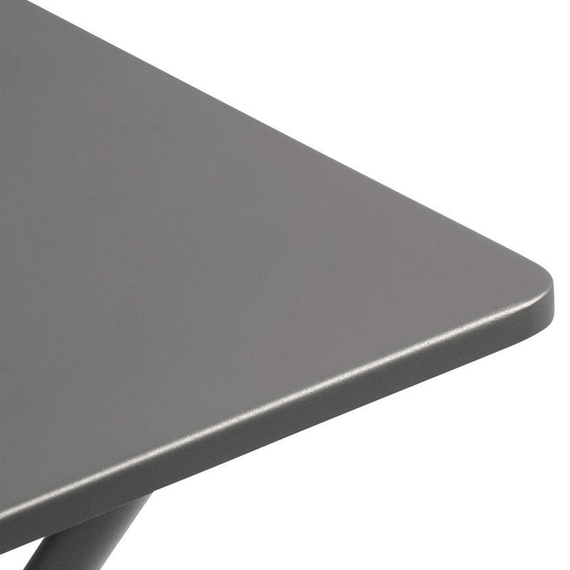 Titanium Gray Galvanized Steel Rectangular Folding Table