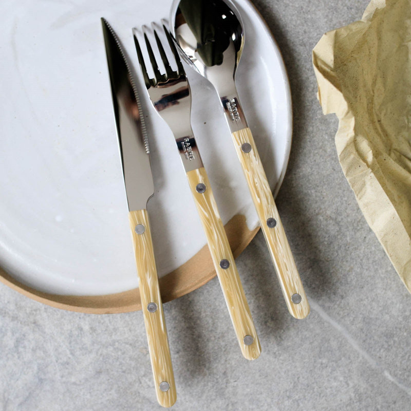 Bistrot Horn 4 - Piece Stainless Steel Flatware Set - Service for 1