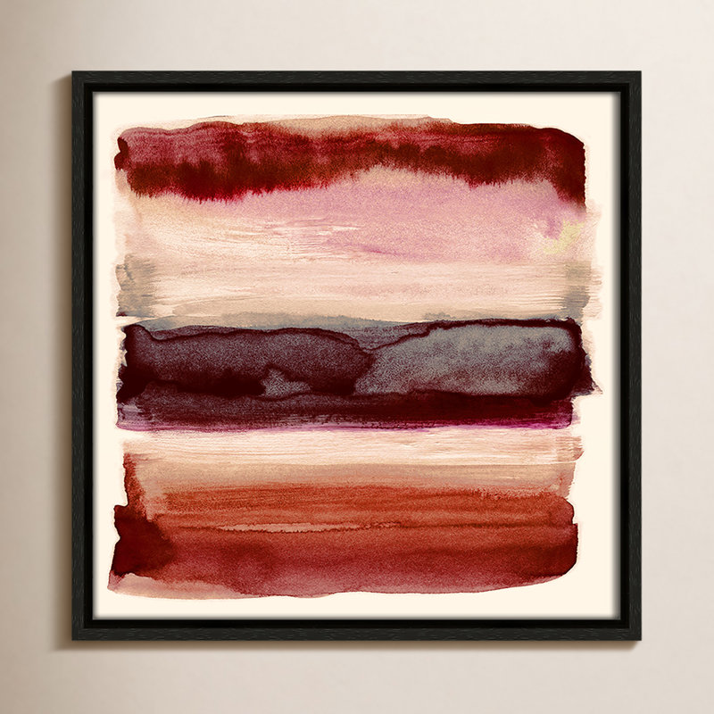 «Burgundy Sky II» par Nan, Espresso, H 13,5 po x l 13,5 po