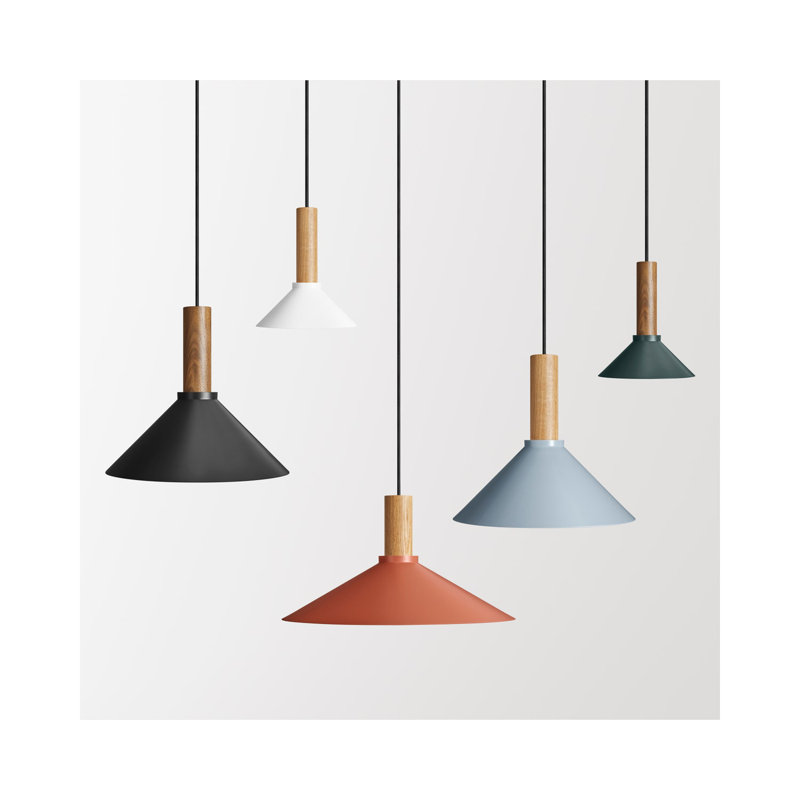 Emblem 1 - Light Pendant, 12" H x 14" W x 14" D, White Oak, Gray Blue
