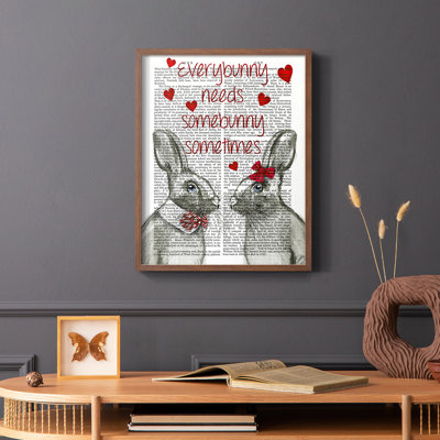 «Everybunny», reproduction encadrée - bois massif