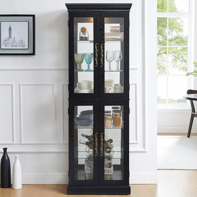 Élégante vitrine lumineuse en verre avec ampoule