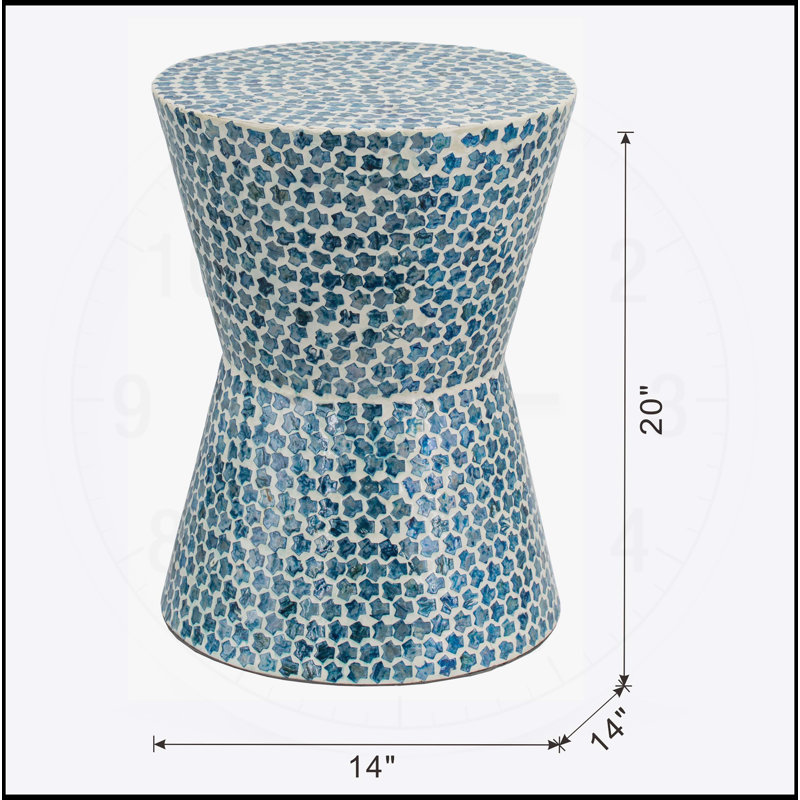 Tabouret de jardin Capiz Inlay Tapered