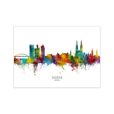 Zagreb Croatia Skyline by Michael Tompsett - Print