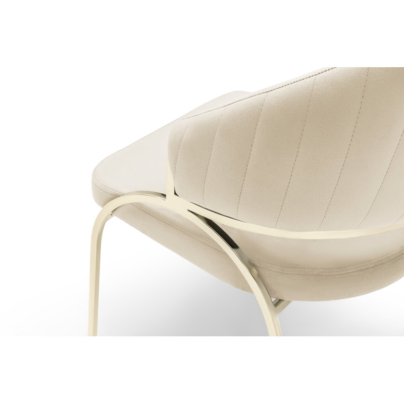 Chaise avec pieds Tehésha, Beige, Doré