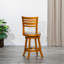 Chaise pivotante à dossier et à lattes de 24 po de hauteur comptoir avec élément naturel et tissu beige brillant-526922214-526922209