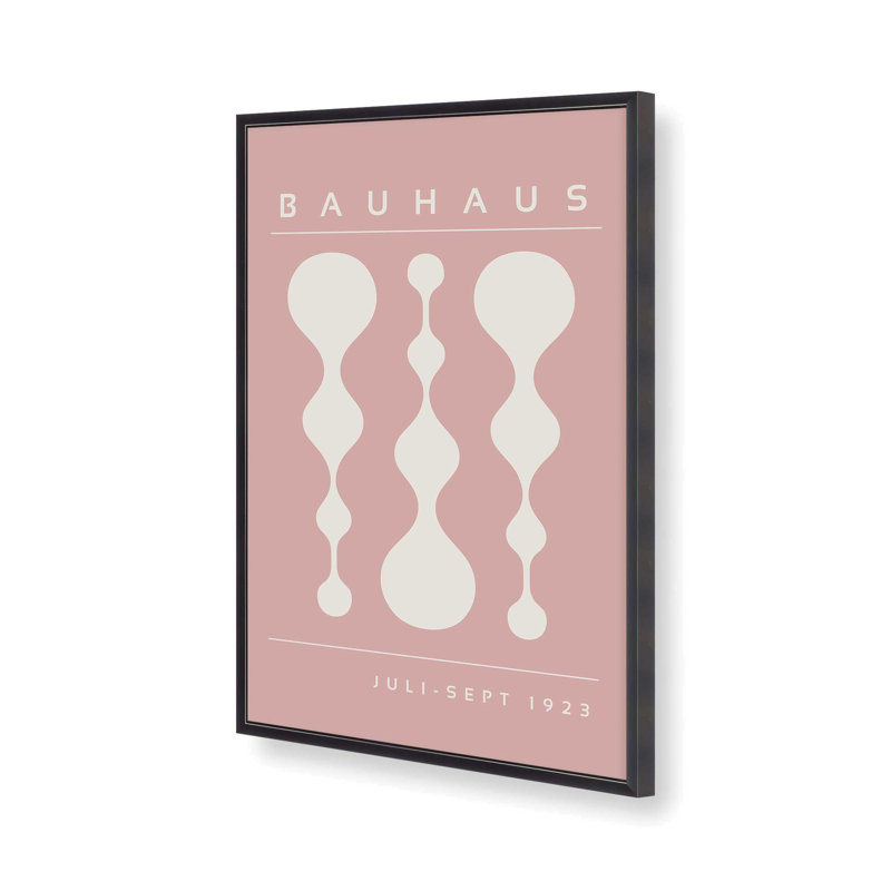 Pink Retro Bauhaus II, impression dans un cadre, H 15,25 po x l 12,25 po x P 1,25 po, Zinc patiné