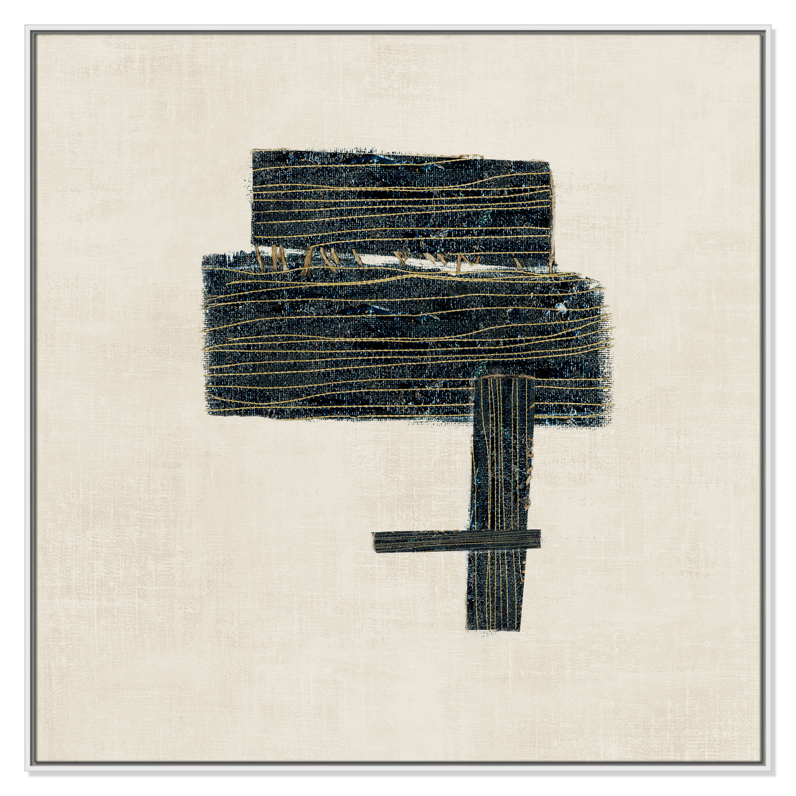 Copeland "Stitched I" Print, 46.5" H x 46.5" W, White