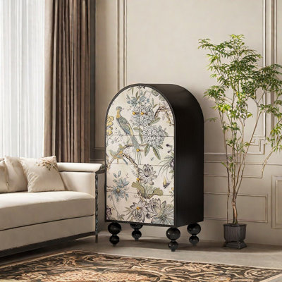Flower and bird pattern exquisite accent chest