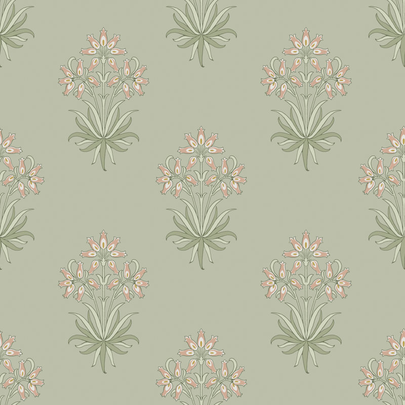 William Morris Hyacinth Flower Forest Wallpaper, Pink/Gray