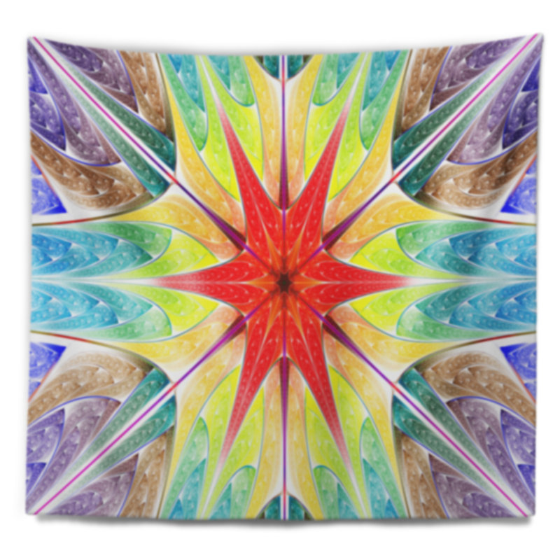 Abstrait magnifique tapisserie colorée en verre coloré, H 68 po x l 80 po