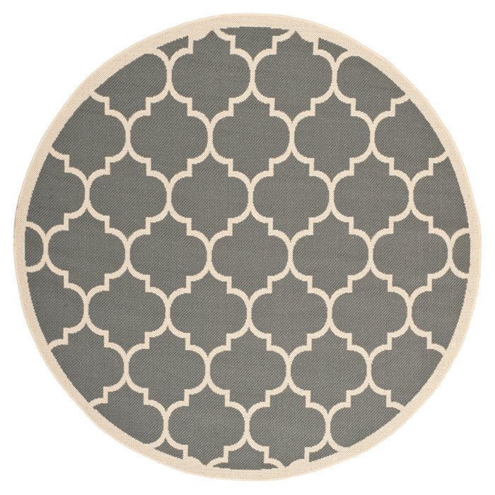 Arneshia Power Loom Geometric Gray/Beige Indoor/Outdoor Area Rug