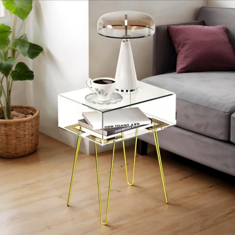 Acrylic Side Table, Nightstand Bedside Table