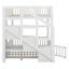 Lit superposé avec escalier de rangement et garde-corps, structure de lit superposé au sol en bois avec support de lattes robustes-1153774319