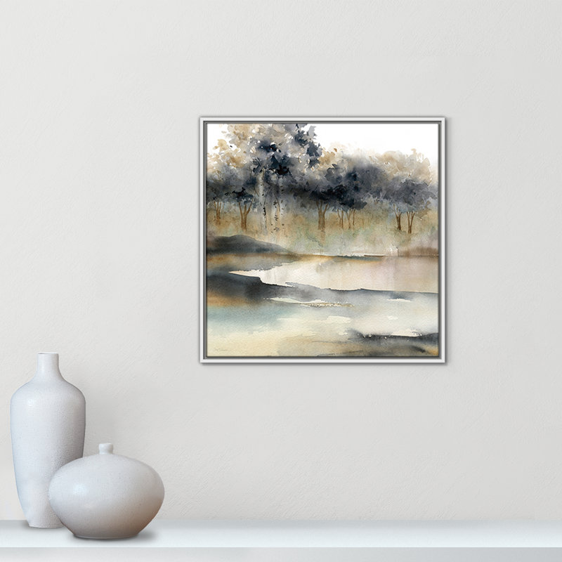 Collection Silent Waters Silent Waters I par Carol Robinson, H 25,5 po x l 25,5 po x P 2 po, Blanc
