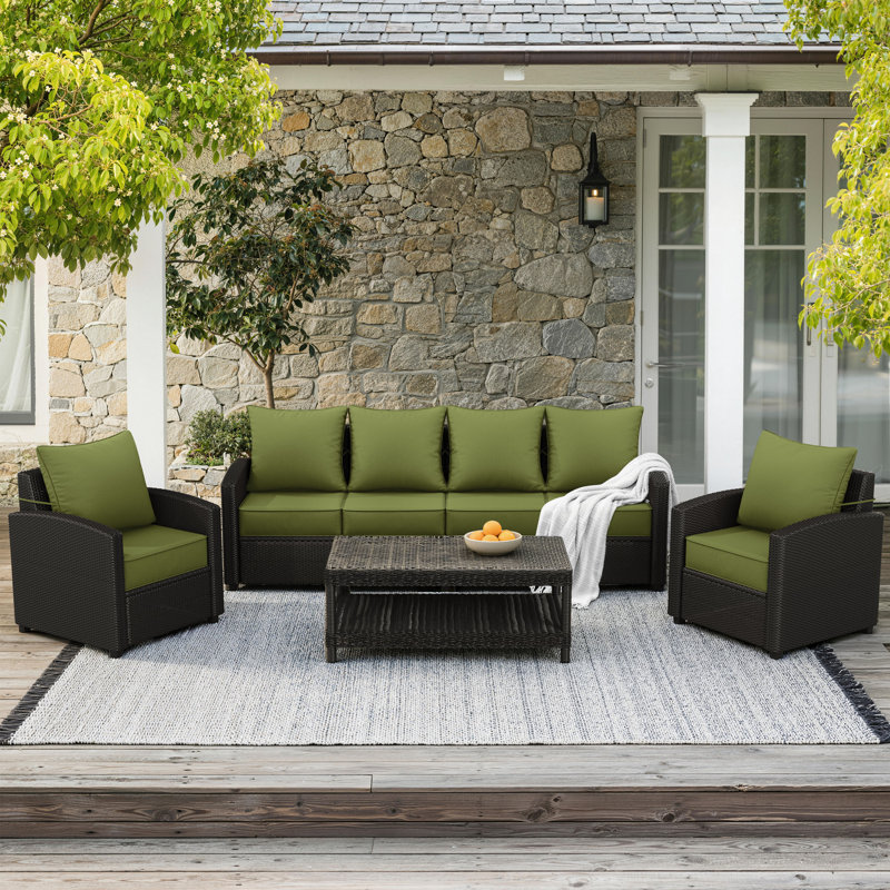 Ensemble de coussins de siège d'extérieur profond - 6,5 po d'épaisseur, coussins de patio antidérapants pour chaises, canapés et canapés