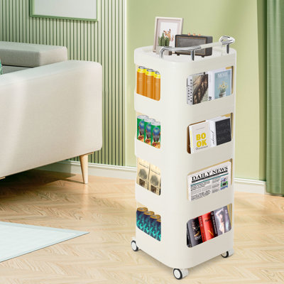 4 Tier Storage Cart 4 Drawers With Wheels-40.94In(H)*14.17In(W)*14.17In(D)