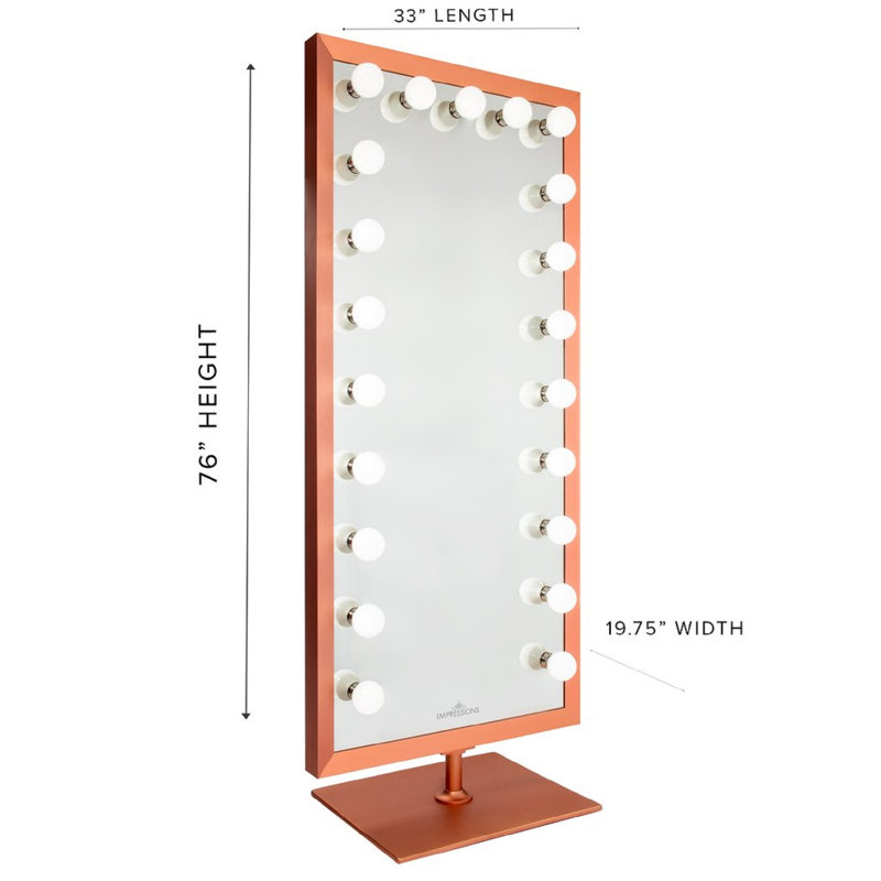 Miroir de maquillage lumineux Starlight, Or rose