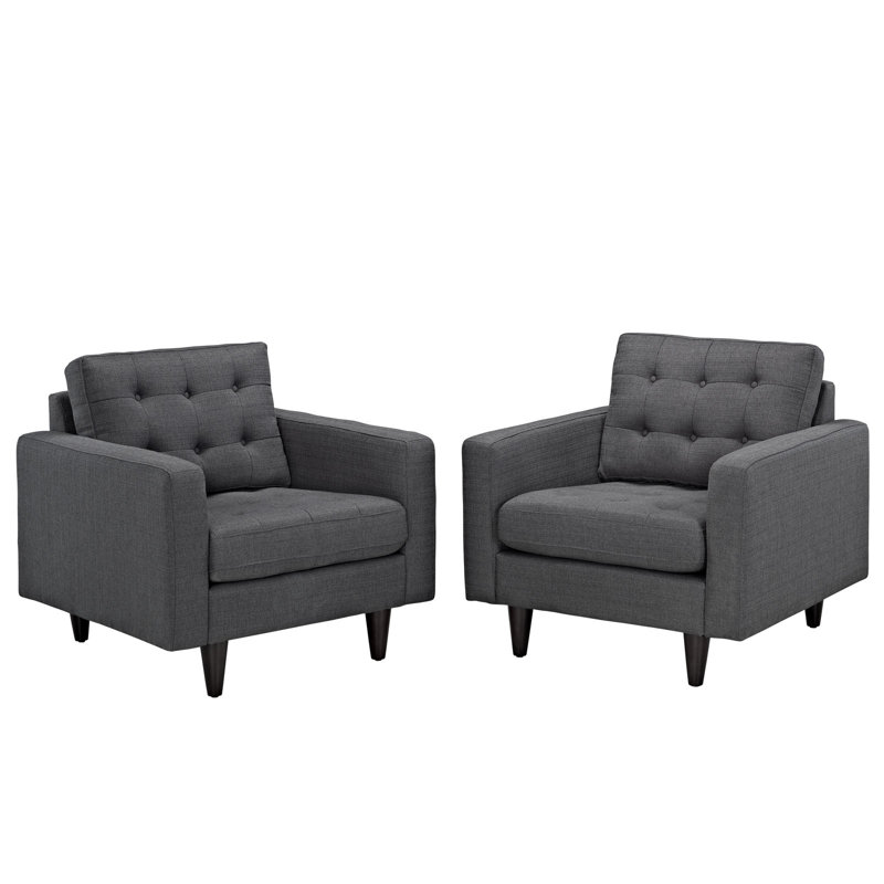 Fauteuils capitonnés Modway Empress, gris