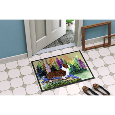 Tapis de porte d’intérieur anti-dérapant corgi