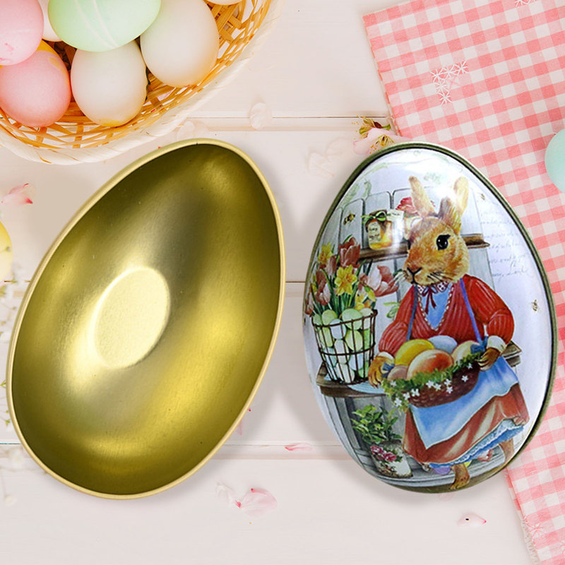 Lapins de Pâques Boîte en fer Oeufs de Pâques Boîte en fer Boîte à bijoux Boîte à bonbons Boîte à collation Boîte à jouets Décoration de Pâques Oeufs de Pâques