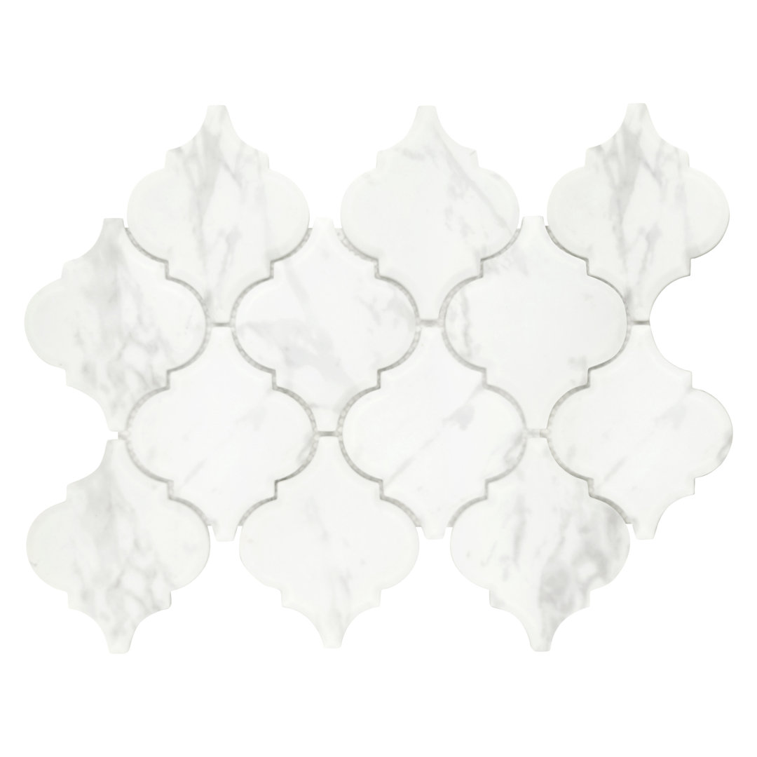 12" x 9" Arabesque Recycled Glass Floor & Wall Mosaic Tile Sunwings 