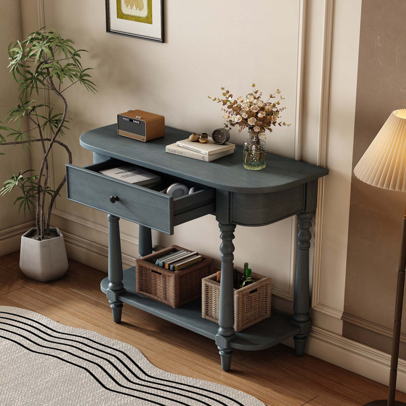 Commode 2 tiroirs 36 po avec tablette ouverte, Marine