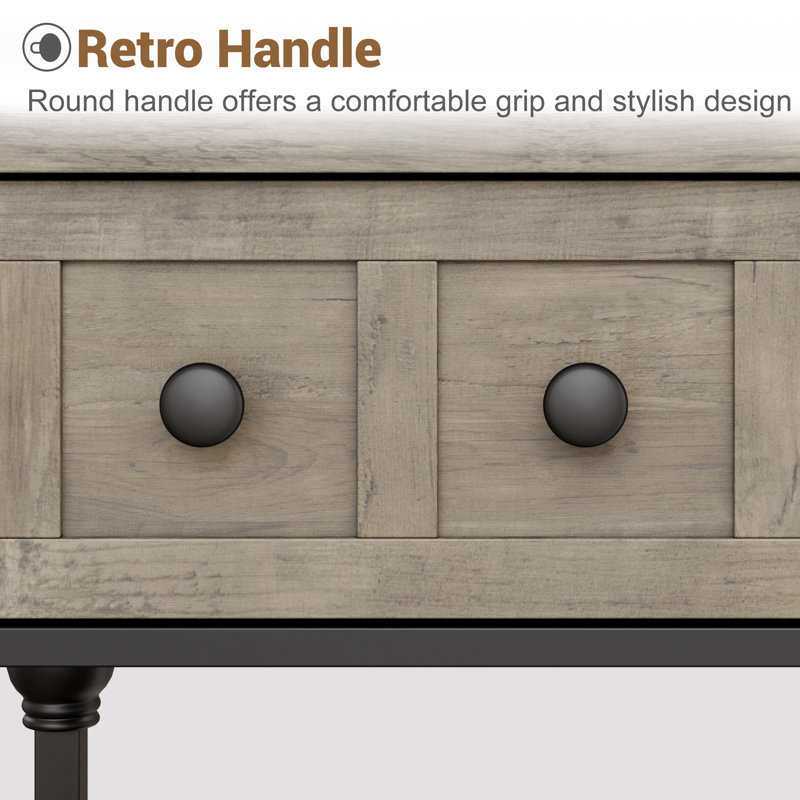 52.56" Console Table With 3 Drawers