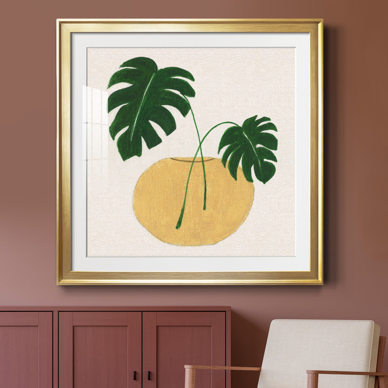 Simple Nature II - peinture encadrée, H 34,5 po x l 34,5 po x P 1,5 po, Encadrement doré