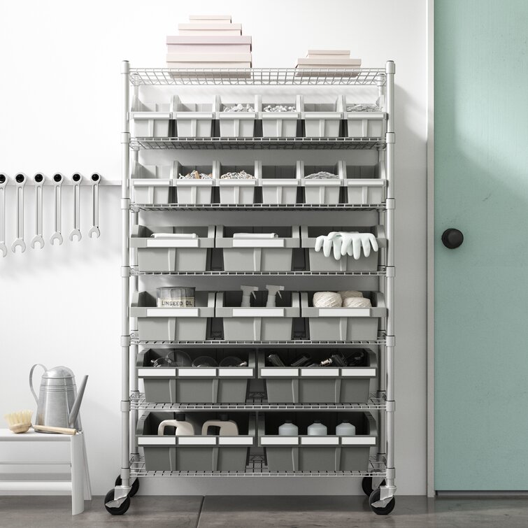 Lundys 71 H x 35.5 W x 16 D 5-Tier Adjustable Metal MDF Storage Rack Shelves Boltless Shelving The Twillery Co. Finish: Blue