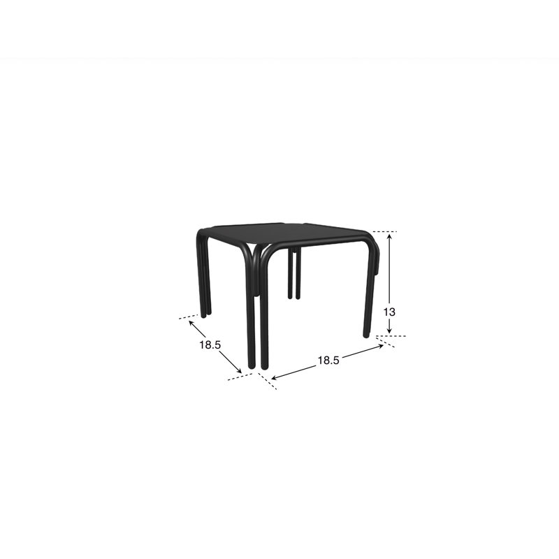 Table basse d'extérieur et d'intérieur moderne en aluminium Tembel pour environnements polyvalents et espaces transitionnels
