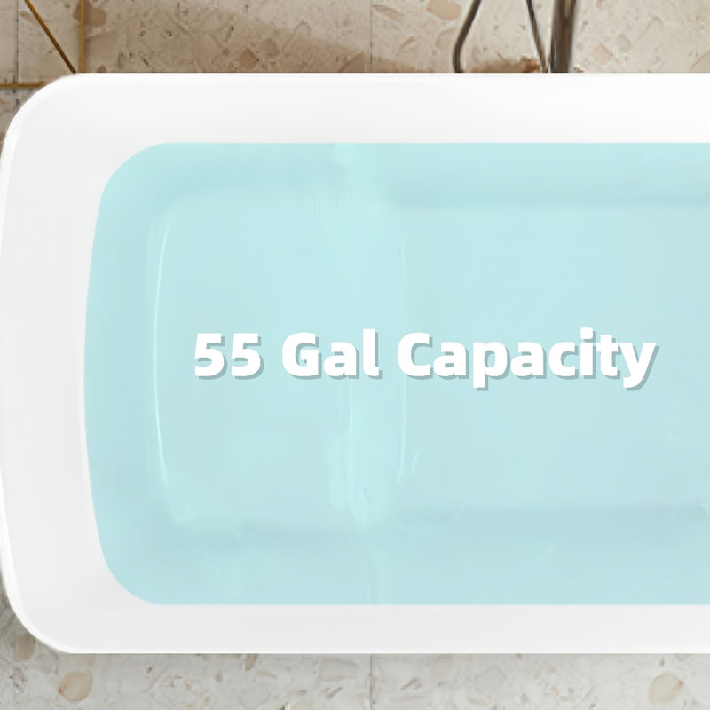 49'' Acrylic Bathtub With Japanese Soaking Design, Pop - Up Drain, Spacious Interior, Express Shipping For Packaging