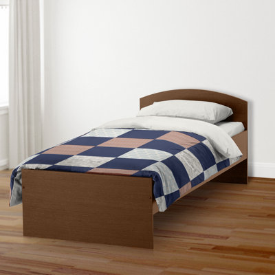 Housse de couette en microfibre bleue / brune