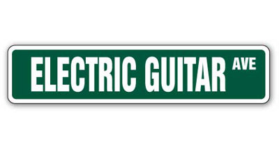 Electric Guitar Street Sign Heavy Duty Plastic 4" X 18"