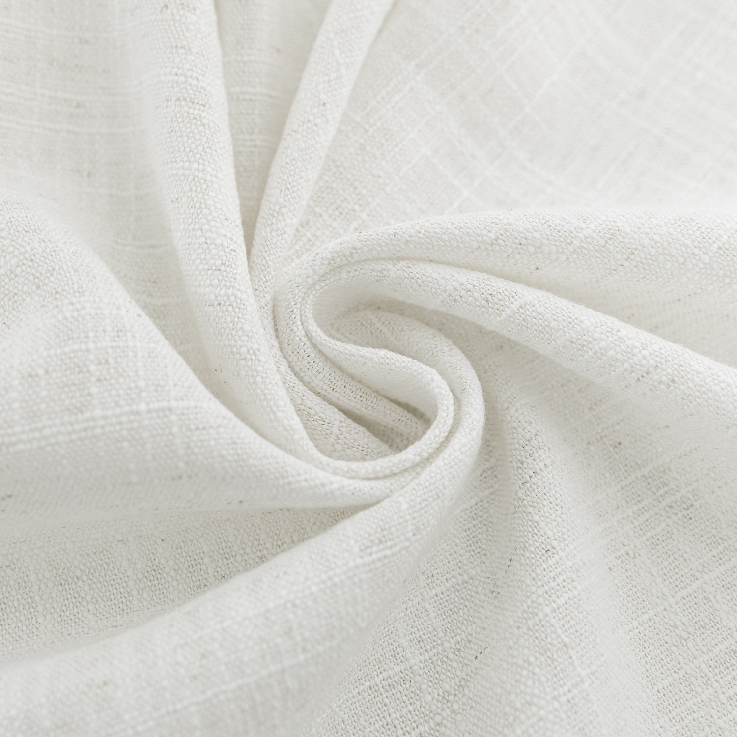 Kambi Semi-Sheer Linen Blend Curtain Set, Ivory, 52" W x 84" L