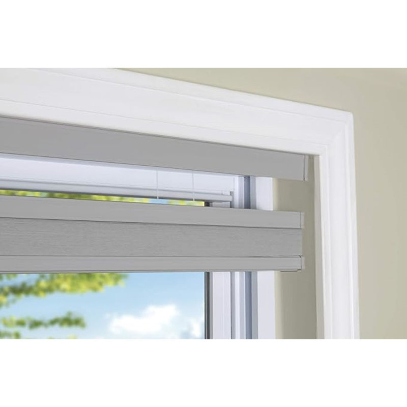 Cordless Semi Sheer Wood Cellular Shade, 24"W x 72"H, Gray