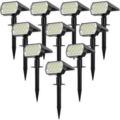 WELALO Solar Spot Lights Outdoor, [10 Pack/52 LED/3 Modes] 2-in-1 Solar Landscape Spotlights, Solar Powered Security Lights, Waterproof Wall Lights for Walkway Yard Garden Driveway