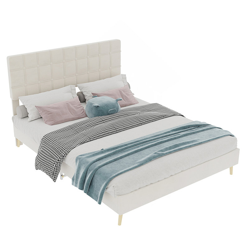 Structure de lit moderne, Beige