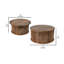Tables cylindriques en bois massif