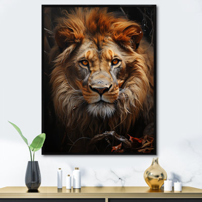 Intense Lions Gaze Realism III sur toile
