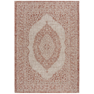 Auburn Beige/Terracotta Indoor/Outdoor Rug